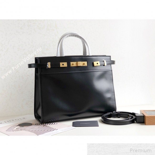 Saint Laurent Manhattan Medium Top Handle Bag in Smooth Leather 553745 Black 2019 (KTS-9051407)