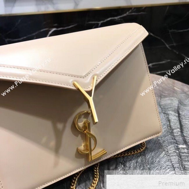 Saint Laurent Cassandra Monogram Clasp Shoulder Bag in Smooth Leather 532750 Apricot 2019 (YIDA-9051410)