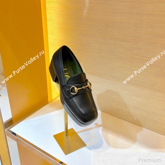 Gucci Leather Platform Loafer with Horsebit 565365 Black 2019 (1054-9051565)