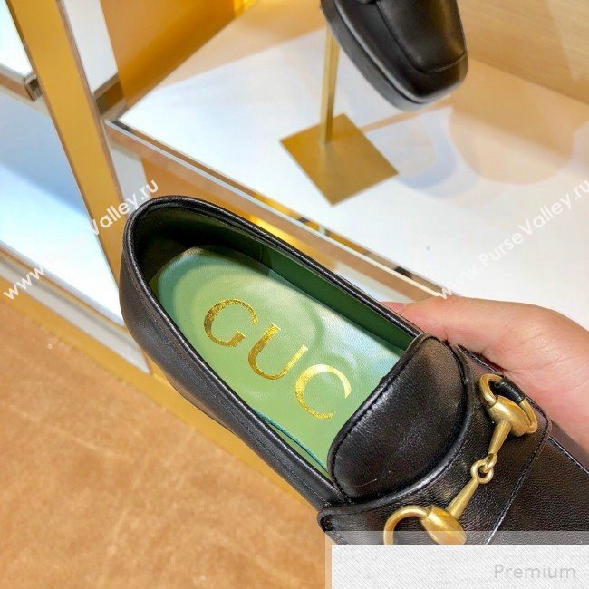Gucci Leather Platform Loafer with Horsebit 565365 Black 2019 (1054-9051565)