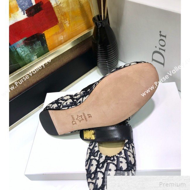 Dior Baby-D Quake Flat Ballerinas in Blue Oblique Jacquard Canvas 2019 (JINC-9051584)