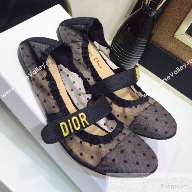 Dior Baby-D Flat Ballerinas in Dotted Mesh 2019 (JINC-9051590)