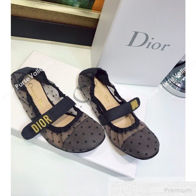 Dior Baby-D Flat Ballerinas in Dotted Mesh 2019 (JINC-9051590)