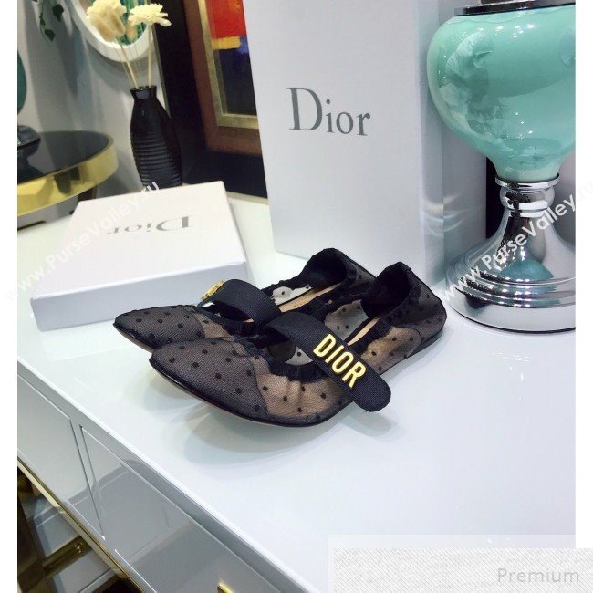 Dior Baby-D Flat Ballerinas in Dotted Mesh 2019 (JINC-9051590)