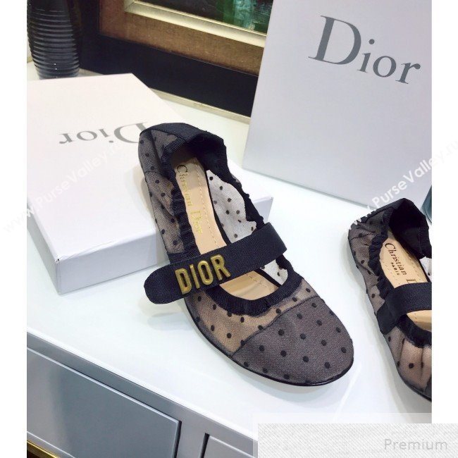 Dior Baby-D Flat Ballerinas in Dotted Mesh 2019 (JINC-9051590)