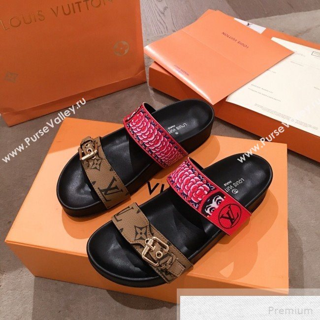 Louis Vuitton Bom Dia Monogram Print Flat Sandals 1A4WJK 2019 (HQG-9051610)