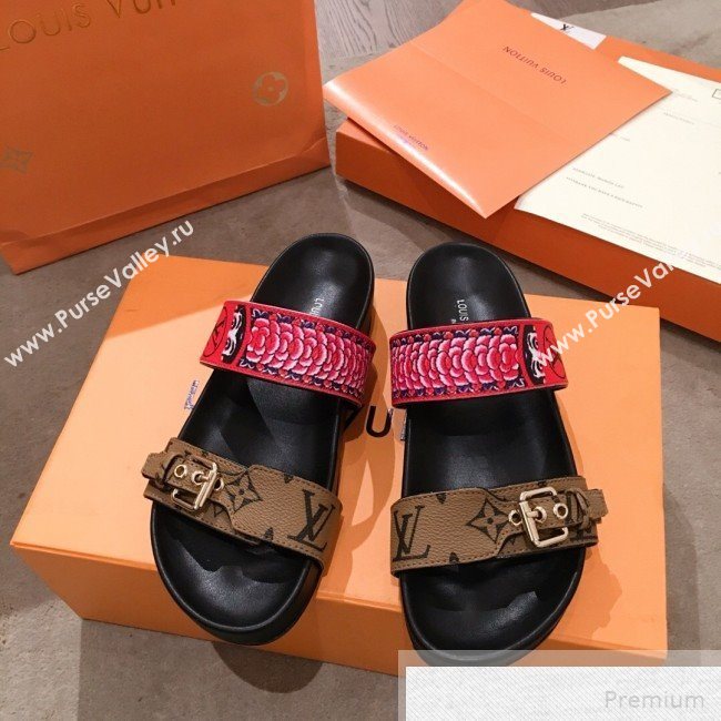 Louis Vuitton Bom Dia Monogram Print Flat Sandals 1A4WJK 2019 (HQG-9051610)