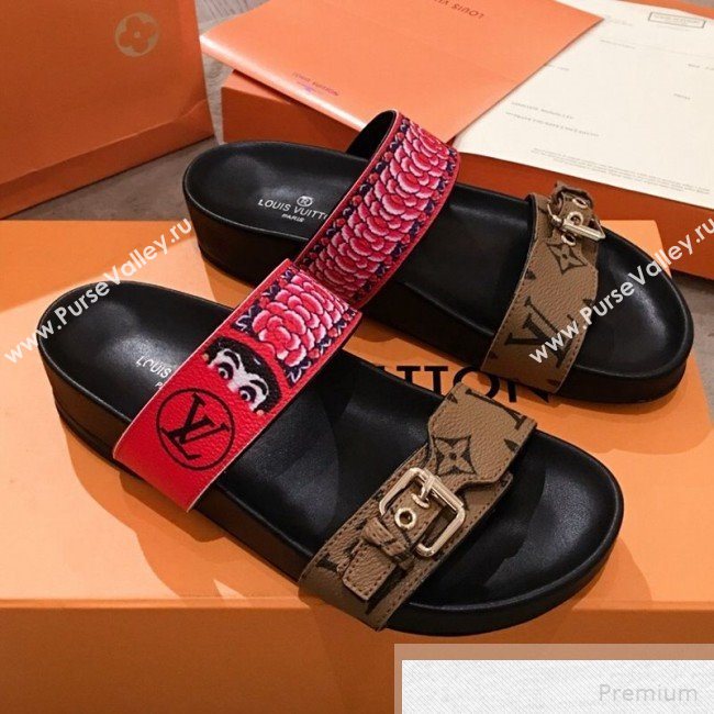 Louis Vuitton Bom Dia Monogram Print Flat Sandals 1A4WJK 2019 (HQG-9051610)