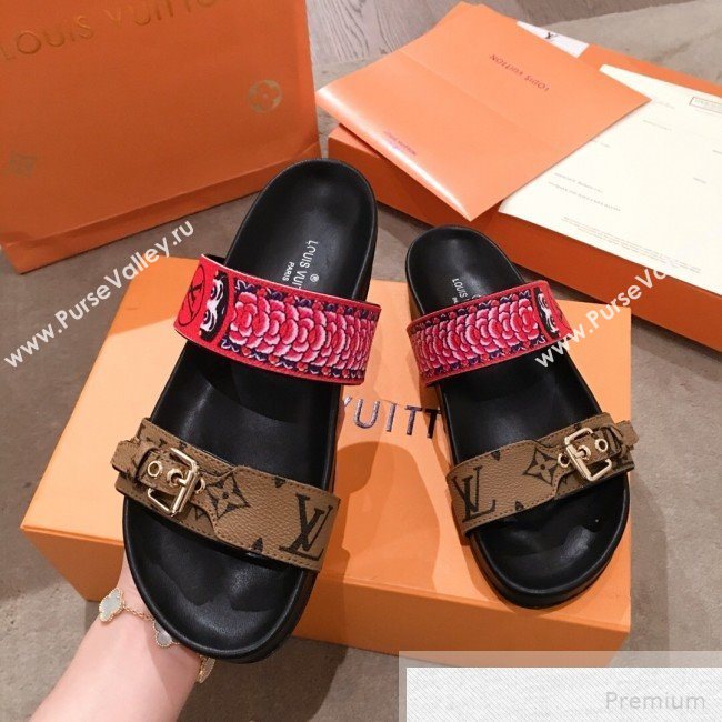 Louis Vuitton Bom Dia Monogram Print Flat Sandals 1A4WJK 2019 (HQG-9051610)