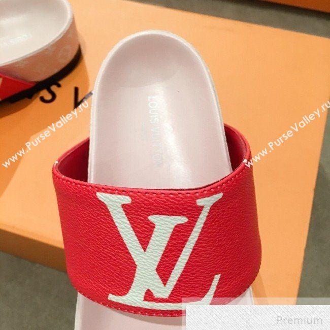 Louis Vuitton Bom Dia Giant Monogram Flat Sandals 1A57JT Pink/Red 2019 (HQG-9051613)