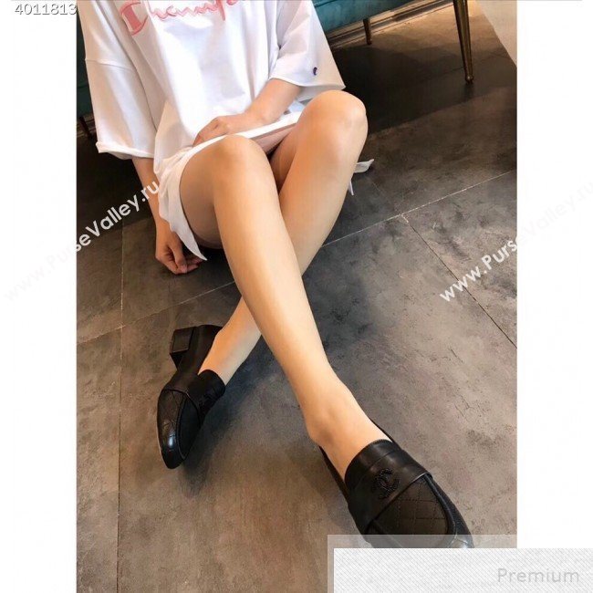 Chanel Quilted Leather Loafers G34345 Black 2019 (EM-9051514)