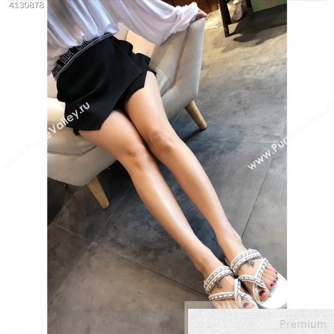 Chanel Flat Chain Leather Thong Sandals White 2019 (EM-9051532)