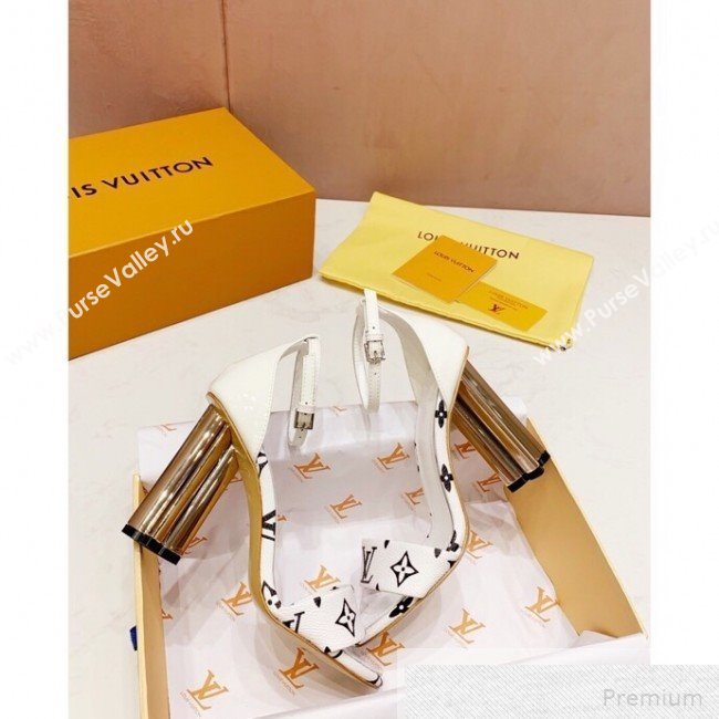 Louis Vuitton Silhouette Monogram Flower Shaped Heel Sandals White 2019 (1050-9051535)