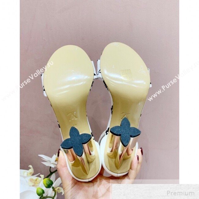 Louis Vuitton Silhouette Monogram Flower Shaped Heel Sandals White 2019 (1050-9051535)