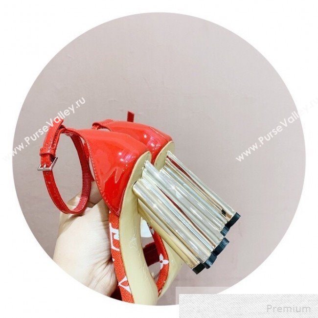 Louis Vuitton Silhouette Monogram Flower Shaped Heel Sandals Red 2019 (1050-9051536)