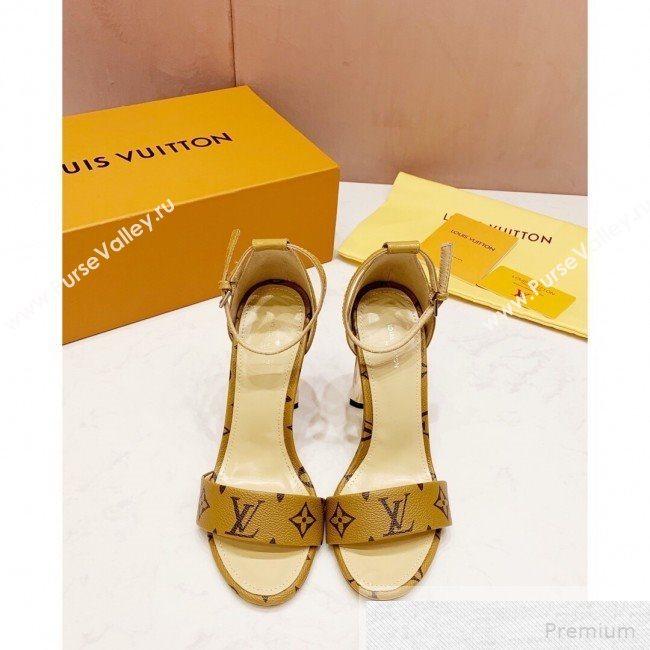 Louis Vuitton Silhouette Monogram Flower Shaped Heel Sandals Yellow 2019 (1050-9051537)
