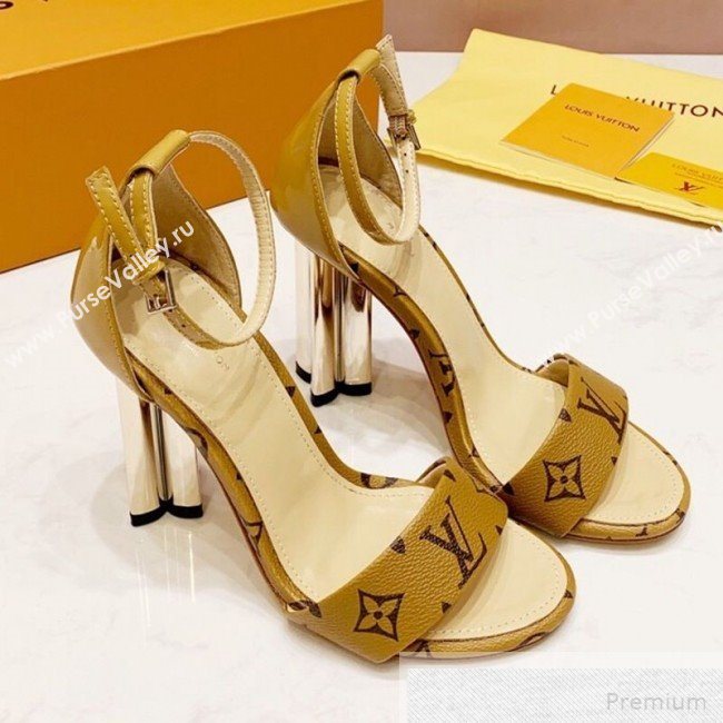 Louis Vuitton Silhouette Monogram Flower Shaped Heel Sandals Yellow 2019 (1050-9051537)