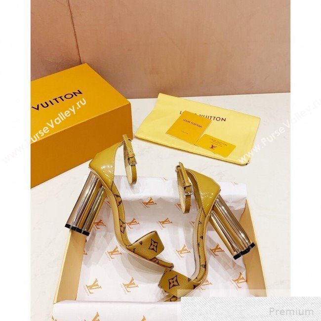 Louis Vuitton Silhouette Monogram Flower Shaped Heel Sandals Yellow 2019 (1050-9051537)