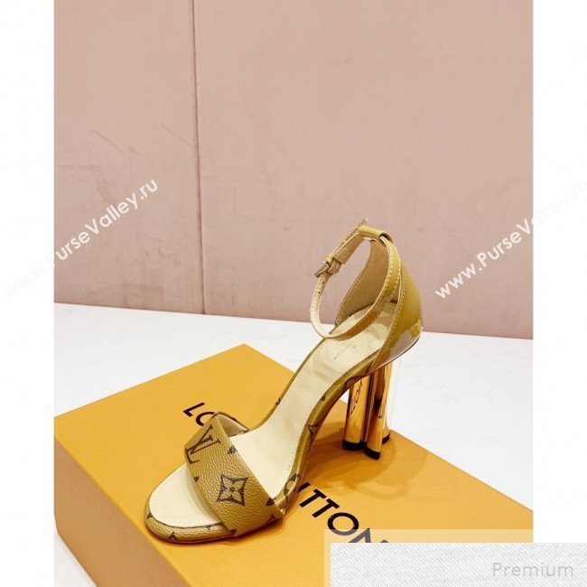Louis Vuitton Silhouette Monogram Flower Shaped Heel Sandals Yellow 2019 (1050-9051537)