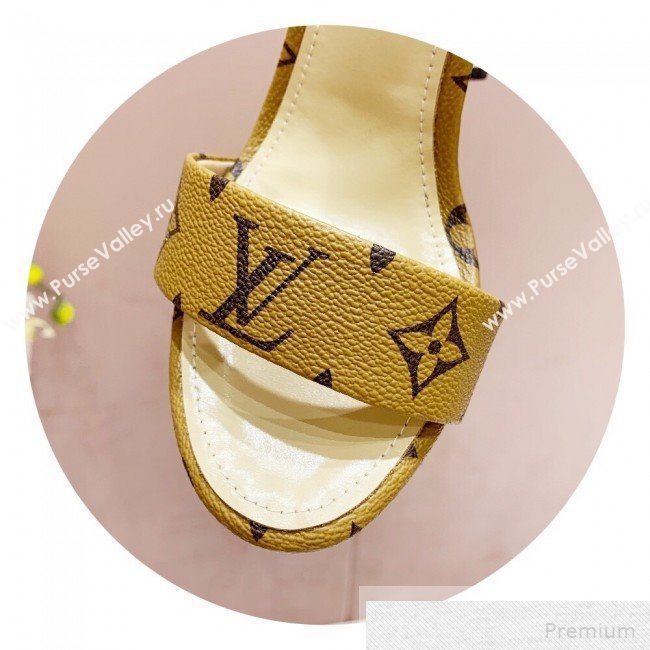 Louis Vuitton Silhouette Monogram Flower Shaped Heel Sandals Yellow 2019 (1050-9051537)