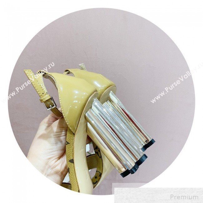 Louis Vuitton Silhouette Monogram Flower Shaped Heel Sandals Yellow 2019 (1050-9051537)