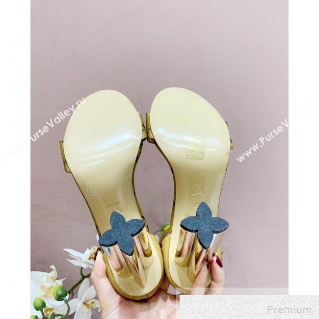 Louis Vuitton Silhouette Monogram Flower Shaped Heel Sandals Yellow 2019 (1050-9051537)