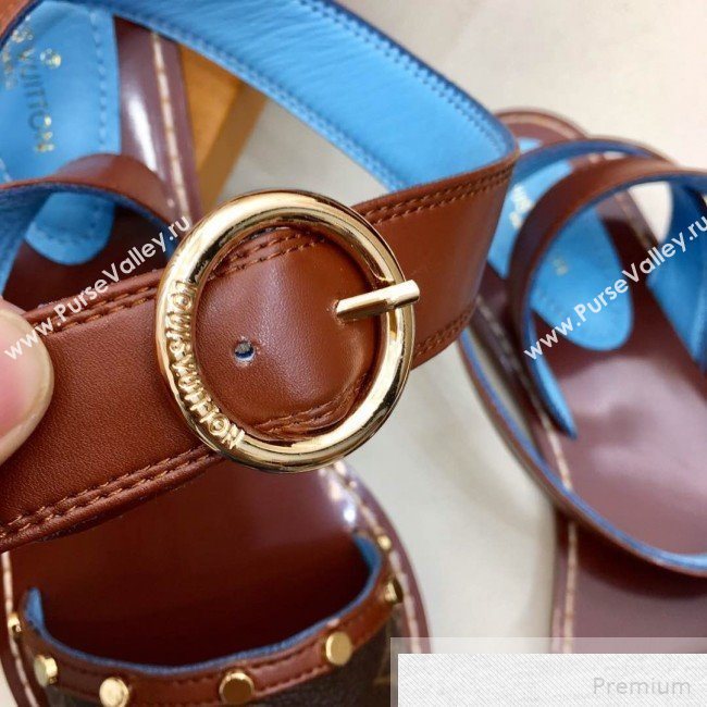 Louis Vuitton Flat Passenger Studs Front Strap Sandals Brown 2019 (1050-9051543)