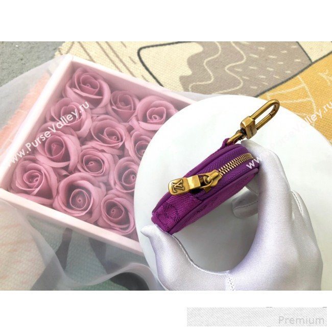 Louis Vuitton Monogram Denim Round Bag Charm & Key Holder M68291 Purple 2019 (LVSJ-9061032)