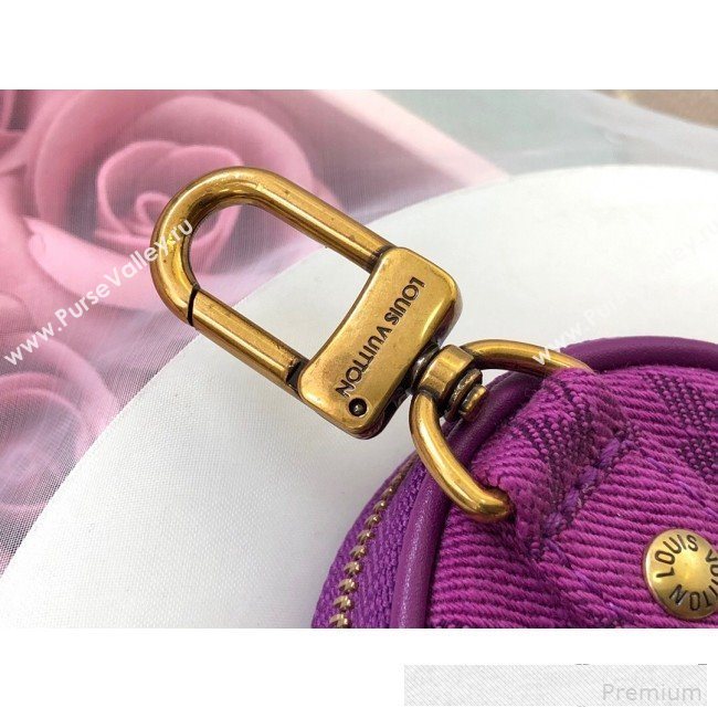 Louis Vuitton Monogram Denim Round Bag Charm & Key Holder M68291 Purple 2019 (LVSJ-9061032)