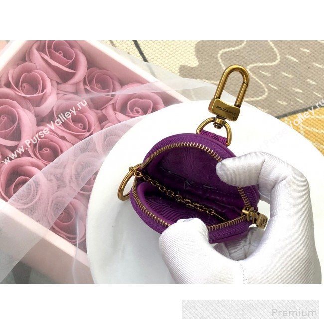 Louis Vuitton Monogram Denim Round Bag Charm & Key Holder M68291 Purple 2019 (LVSJ-9061032)