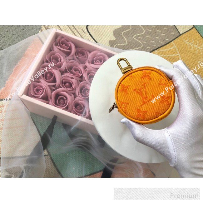 Louis Vuitton Monogram Denim Round Bag Charm & Key Holder M68291 Ochre Yellow 2019 (LVSJ-9061034)