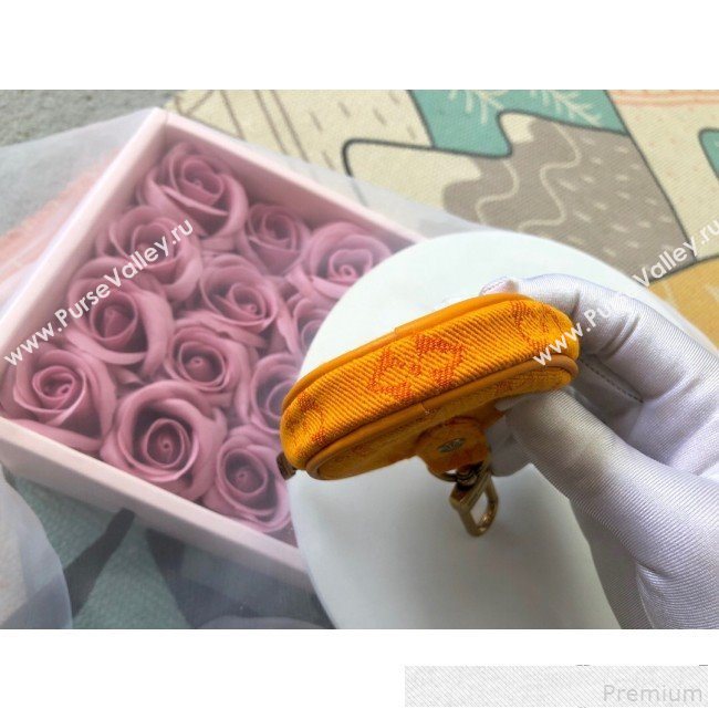 Louis Vuitton Monogram Denim Round Bag Charm & Key Holder M68291 Ochre Yellow 2019 (LVSJ-9061034)