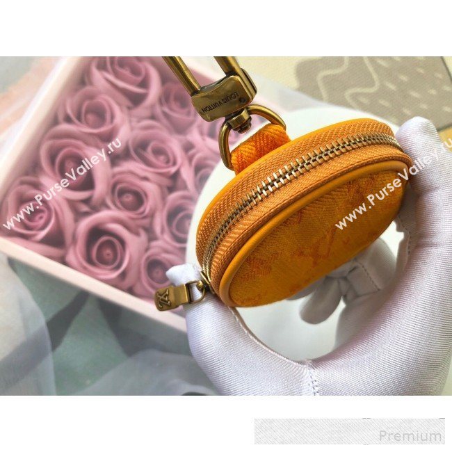 Louis Vuitton Monogram Denim Round Bag Charm & Key Holder M68291 Ochre Yellow 2019 (LVSJ-9061034)
