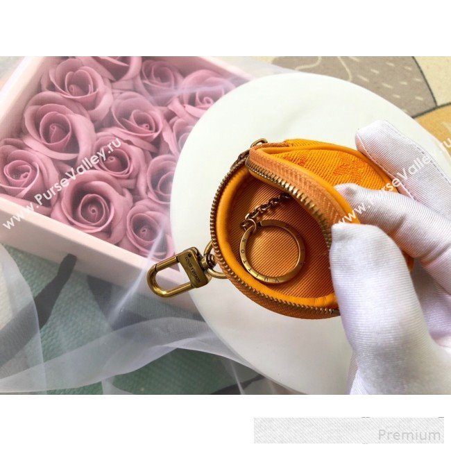 Louis Vuitton Monogram Denim Round Bag Charm & Key Holder M68291 Ochre Yellow 2019 (LVSJ-9061034)