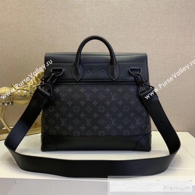 Louis Vuitton Mens Steamer PM Top Handle Bag M44473 Monogram Eclipse Canvas 2019 (LVSJ-9061037)