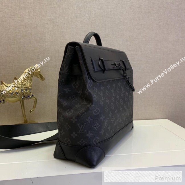 Louis Vuitton Mens Steamer PM Top Handle Bag M44473 Monogram Eclipse Canvas 2019 (LVSJ-9061037)