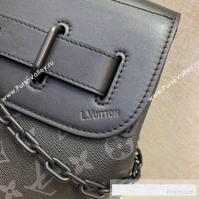 Louis Vuitton Mens Steamer PM Top Handle Bag M44473 Monogram Eclipse Canvas 2019 (LVSJ-9061037)