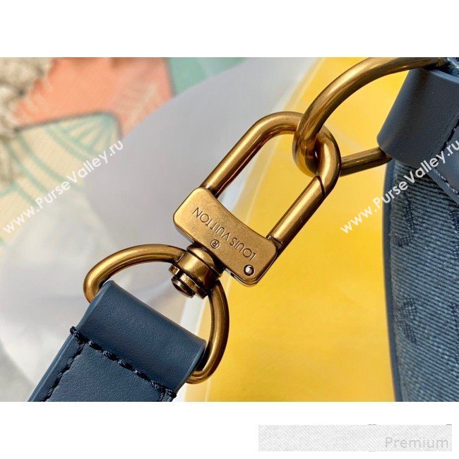 Louis Vuitton Monogram Denim Keepall Bandoulière 50 Top Handle Travel Bag M44644 Navy Blue 2019 (LVSJ-9061039)