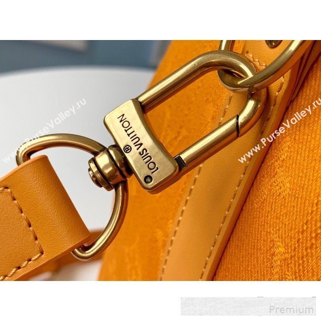 Louis Vuitton Monogram Denim Keepall Bandoulière 50 Top Handle Travel Bag M44644 Ochre Yellow 2019 (LVSJ-9061038)