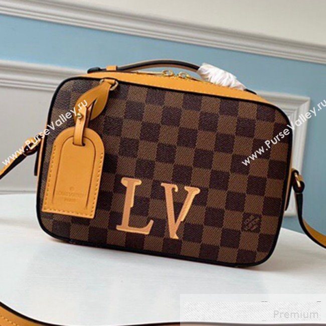 Louis Vuitton Damier Azur Canvas Saintonge Top Handle Bag N40155 Yellow 2019 (LVSJ-9061041)