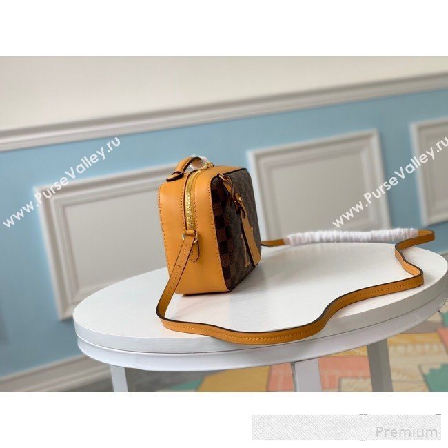 Louis Vuitton Damier Azur Canvas Saintonge Top Handle Bag N40155 Yellow 2019 (LVSJ-9061041)