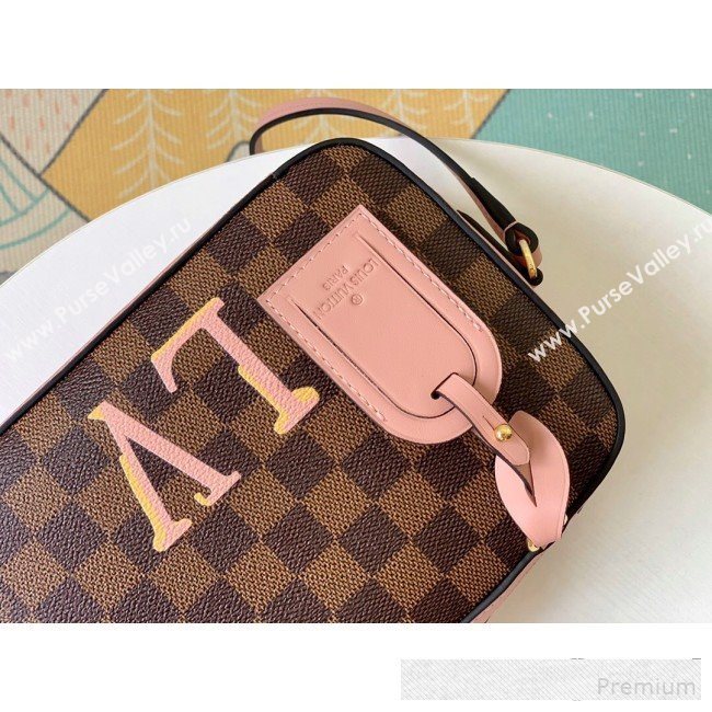Louis Vuitton Damier Azur Canvas Saintonge Top Handle Bag N40155 Pink 2019 (LVSJ-9061040)