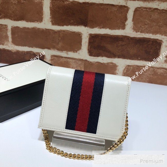 Gucci Leather Rajah Chain Card Case Wallet ‎573790 White (DLH-9061051)