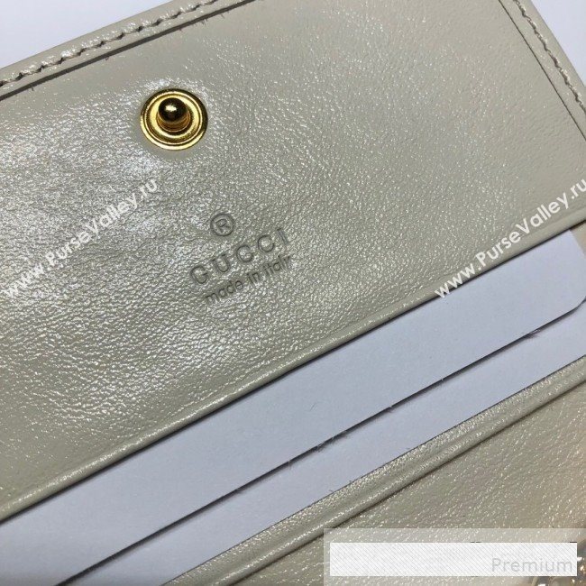 Gucci Leather Rajah Chain Card Case Wallet ‎573790 White (DLH-9061051)