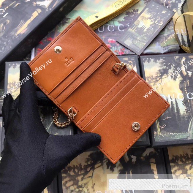 Gucci Beige Vintage Canvas Rajah Chain Card Case Wallet ‎573790  (BLWX-9061052)