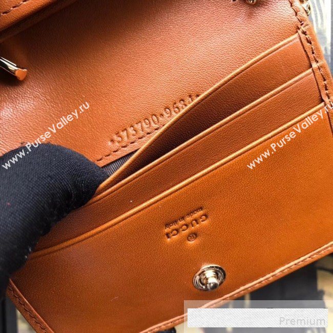 Gucci Beige Vintage Canvas Rajah Chain Card Case Wallet ‎573790  (BLWX-9061052)