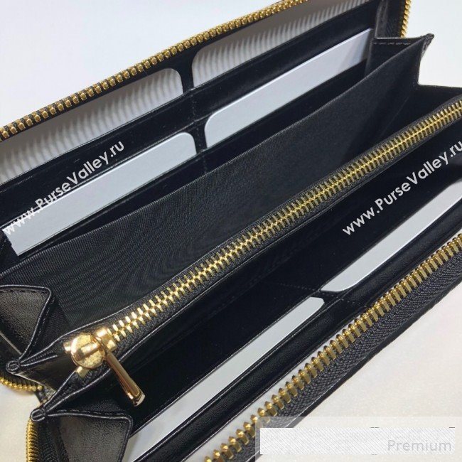 Gucci Leather Rajah Zip Around  Wallet 573791 Black (DLH-9061054)