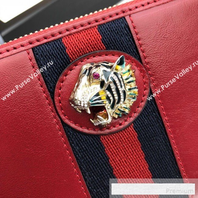 Gucci Leather Rajah Zip Around  Wallet 573791 Red  (DLH-9061053)