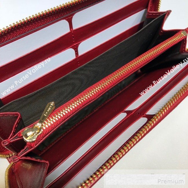 Gucci Leather Rajah Zip Around  Wallet 573791 Red  (DLH-9061053)