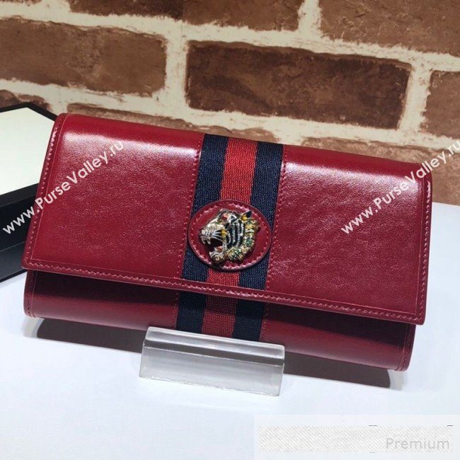 Gucci Leather Rajah Continental Wallet 573789 Red  (DLH-9061056)